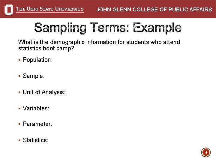 JOHN GLENN COLLEGE OF PUBLIC AFFAIRS What is the demographic information for students who