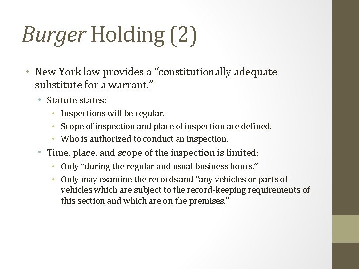 Burger Holding (2) • New York law provides a “constitutionally adequate substitute for a