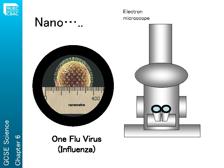 Electron microscope Nano…. . 400 Chapter 6 GCSE Science nanometre One Flu Virus (Influenza)