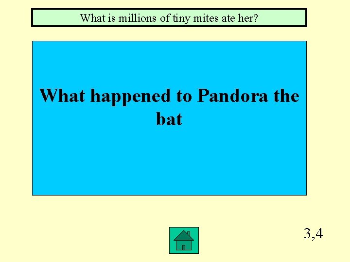 What is millions of tiny mites ate her? What happened to Pandora the bat