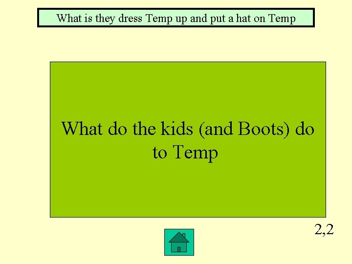 What is they dress Temp up and put a hat on Temp What do