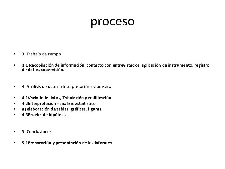 proceso • 3. Trabajo de campo • 3. 1 Recopilación de información, contacto con