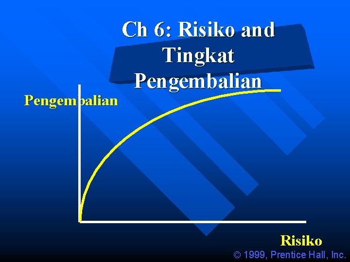 Pengembalian Ch 6: Risiko and Tingkat Pengembalian Risiko Ó 1999, Prentice Hall, Inc. 