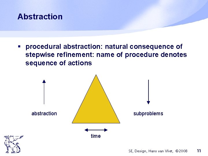 Abstraction § procedural abstraction: natural consequence of stepwise refinement: name of procedure denotes sequence