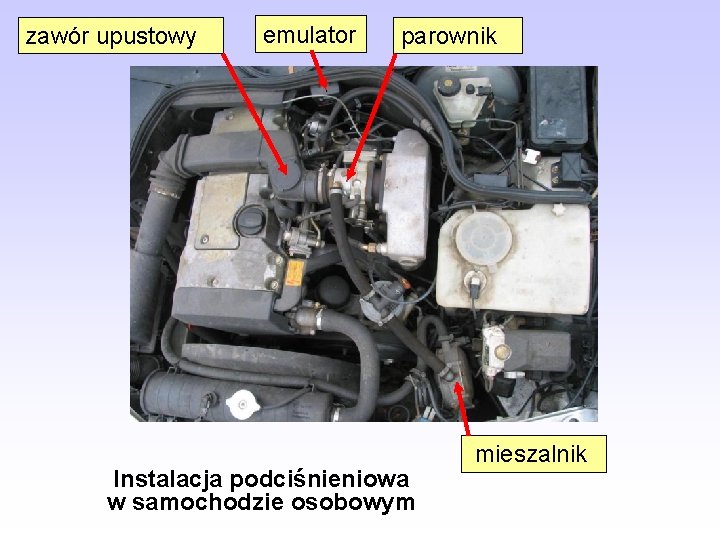 zawór upustowy emulator parownik Instalacja podciśnieniowa w samochodzie osobowym mieszalnik zawór upustowy emulator parownik Instalacja podciśnieniowa w samochodzie osobowym mieszalnik