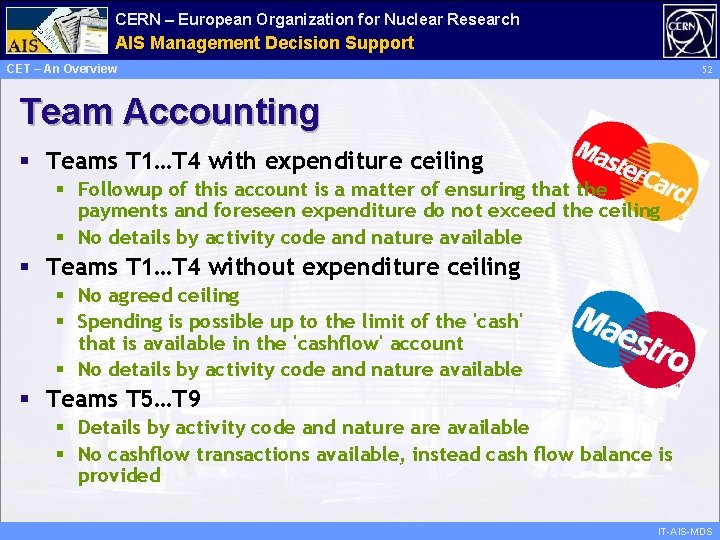 CERN – European Organization for Nuclear Research Administrative AIS Management Information Decision Support Services