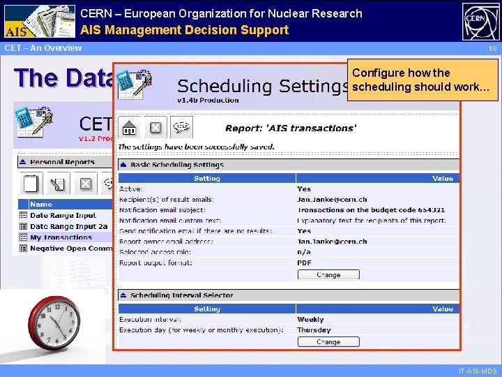 CERN – European Organization for Nuclear Research Administrative AIS Management Information Decision Support Services