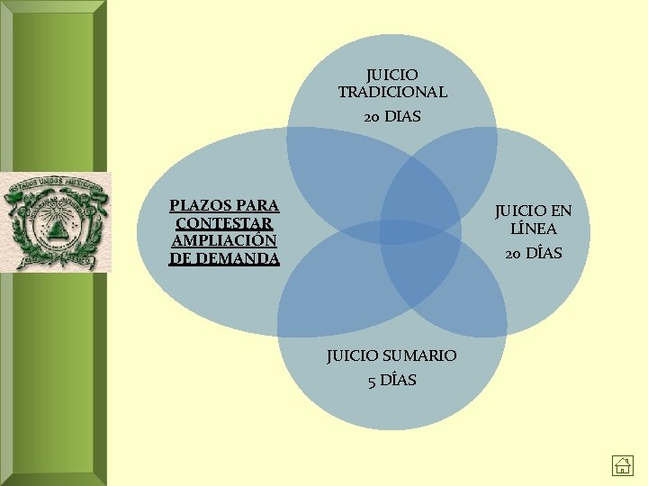 JUICIO TRADICIONAL 20 DIAS PLAZOS PARA CONTESTAR AMPLIACIÓN DE DEMANDA JUICIO EN LÍNEA 20