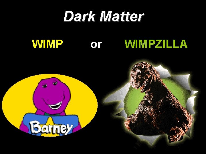 Dark Matter WIMP or WIMPZILLA 