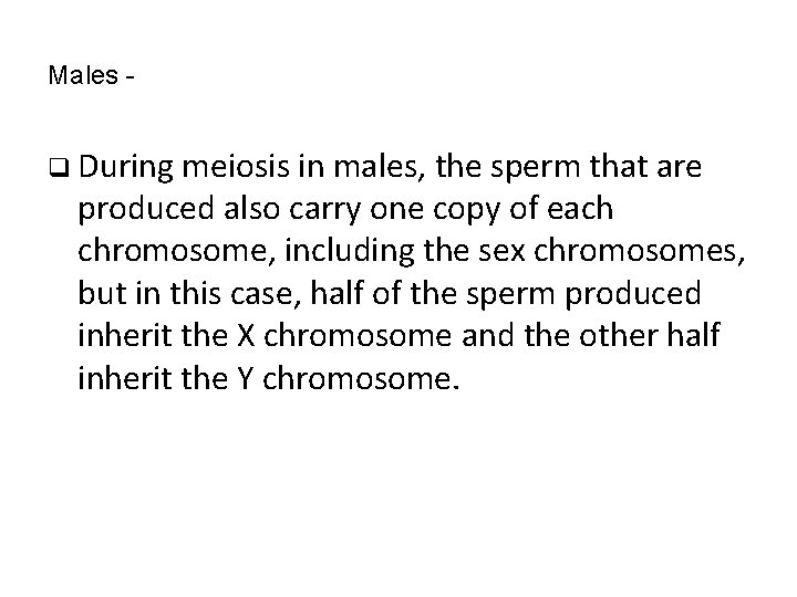 Males - q During meiosis in males, the sperm that are produced also carry Males - q During meiosis in males, the sperm that are produced also carry