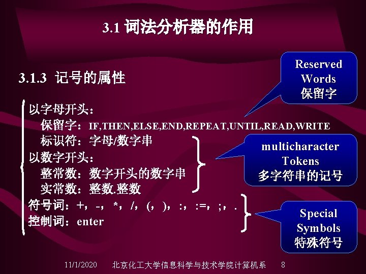 Tokens Typedef Enum Bookkeeping Tokens Endfile Error Typedef