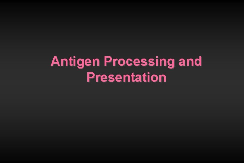 Antigen Processing and Presentation 