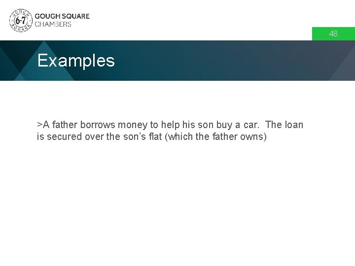 48 Examples >A father borrows money to help his son buy a car. The