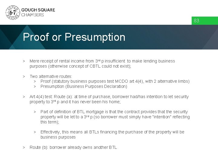 83 Proof or Presumption > Mere receipt of rental income from 3 rd p