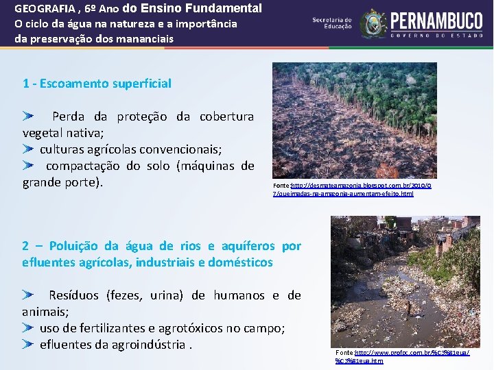 GEOGRAFIA , 6º Ano do Ensino Fundamental O ciclo da água na natureza e