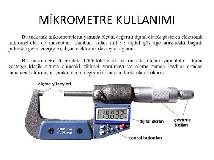 MİKROMETRE KULLANIMI 