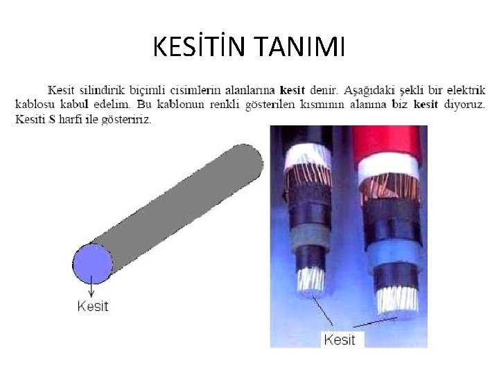 KESİTİN TANIMI 