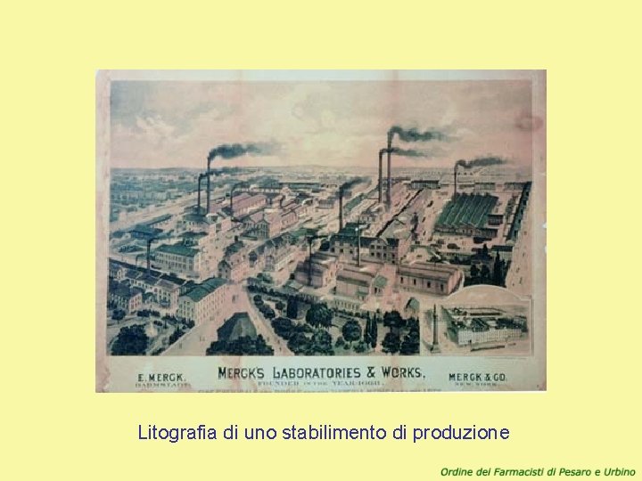 Litografia di uno stabilimento di produzione 