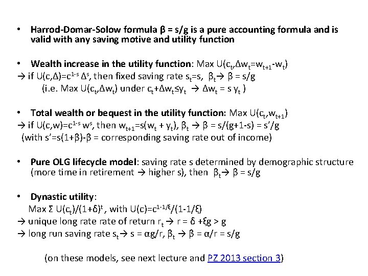  • Harrod-Domar-Solow formula β = s/g is a pure accounting formula and is