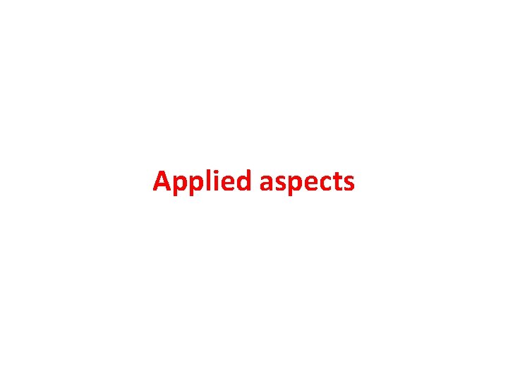 Applied aspects 