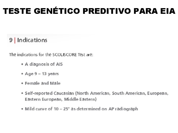 TESTE GENÉTICO PREDITIVO PARA EIA 