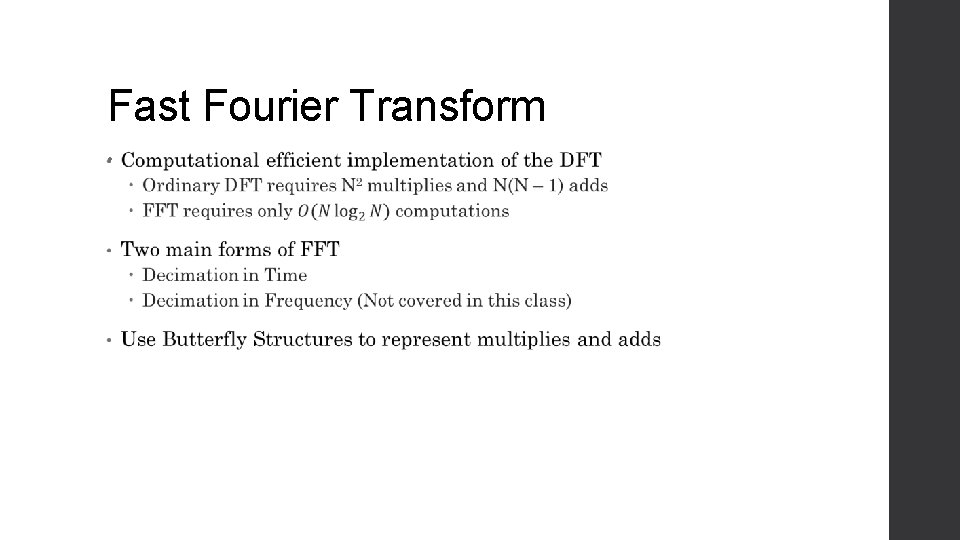 Fast Fourier Transform • 