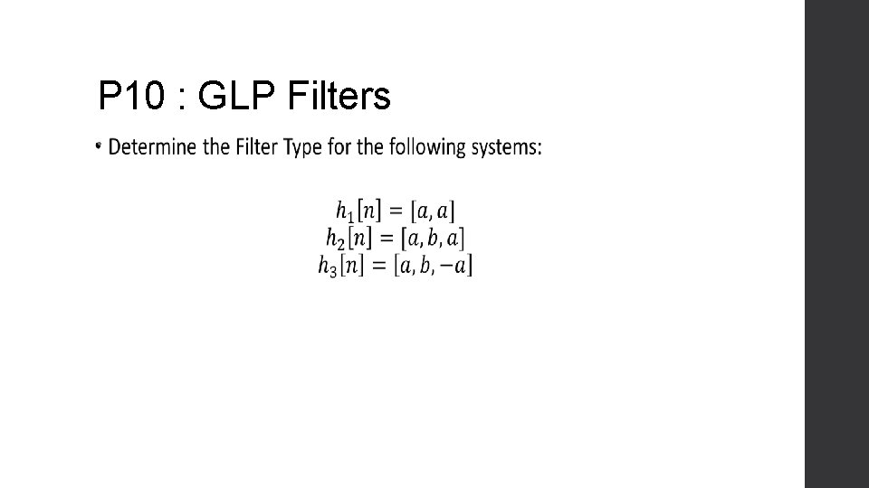 P 10 : GLP Filters • 