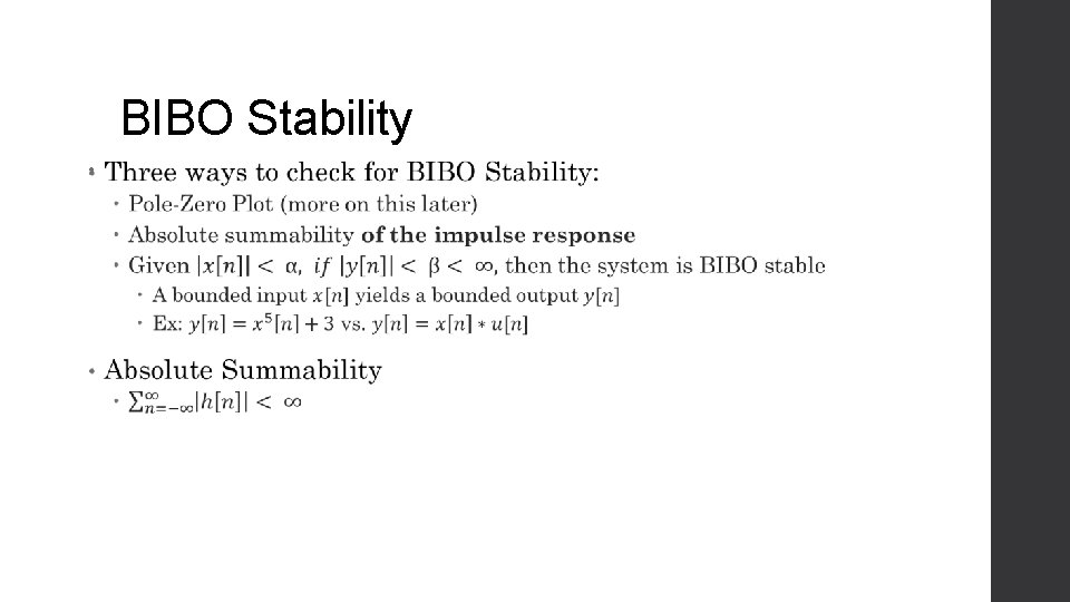 BIBO Stability • 