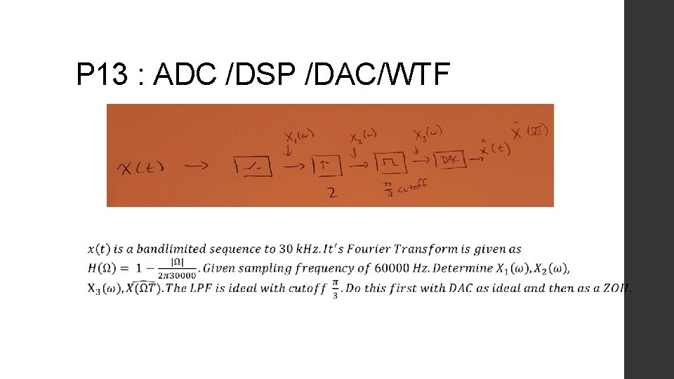 P 13 : ADC /DSP /DAC/WTF 