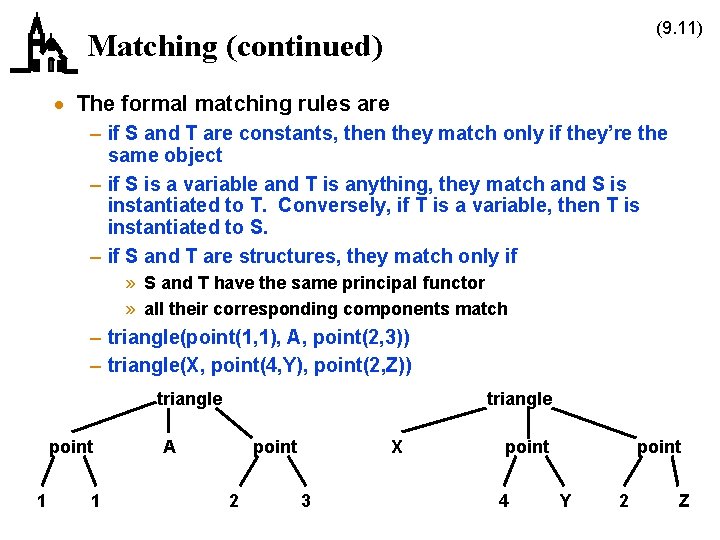 (9. 11) Matching (continued) · The formal matching rules are – if S and