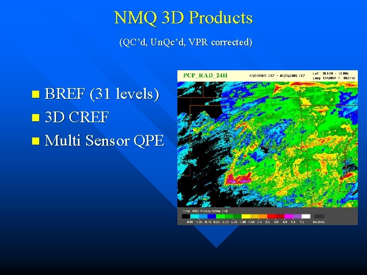 NMQ 3 D Products (QC’d, Un. Qc’d, VPR corrected) BREF (31 levels) n 3
