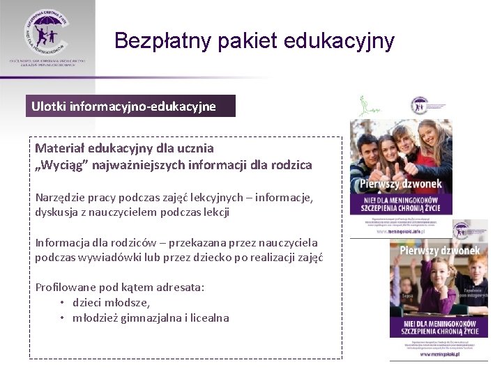 Bezpłatny pakiet edukacyjny Ulotki informacyjno-edukacyjne Materiał edukacyjny dla ucznia „Wyciąg” najważniejszych informacji dla rodzica