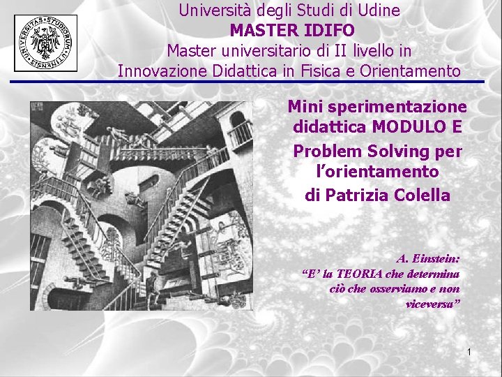 Università degli Studi di Udine MASTER IDIFO Master universitario di II livello in Innovazione