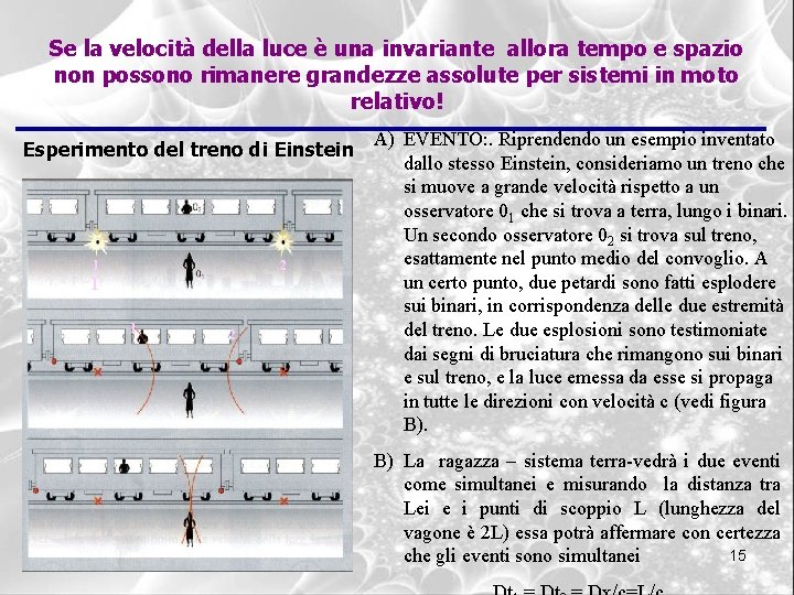 Se la velocità della luce è una invariante allora tempo e spazio non possono