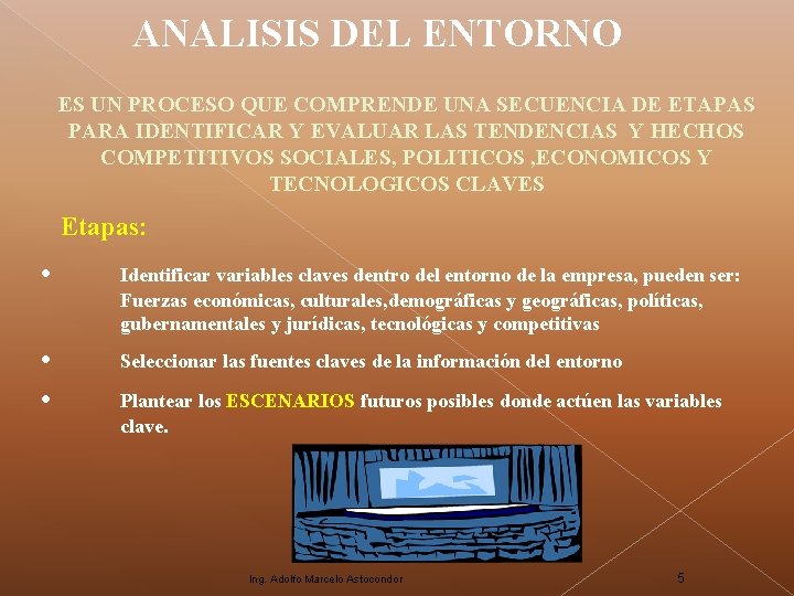 ANALISIS DEL ENTORNO ES UN PROCESO QUE COMPRENDE UNA SECUENCIA DE ETAPAS PARA IDENTIFICAR