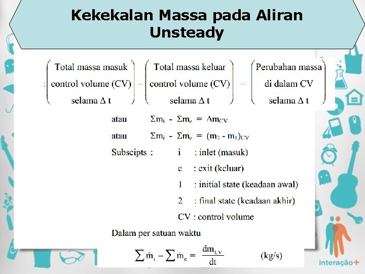 Kekekalan Massa pada Aliran Unsteady 