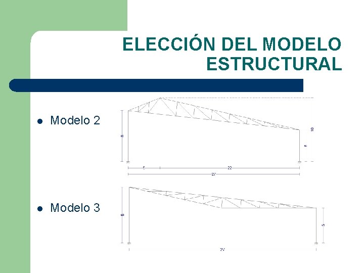 ELECCIÓN DEL MODELO ESTRUCTURAL l Modelo 2 l Modelo 3 