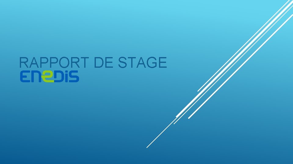 RAPPORT DE STAGE 