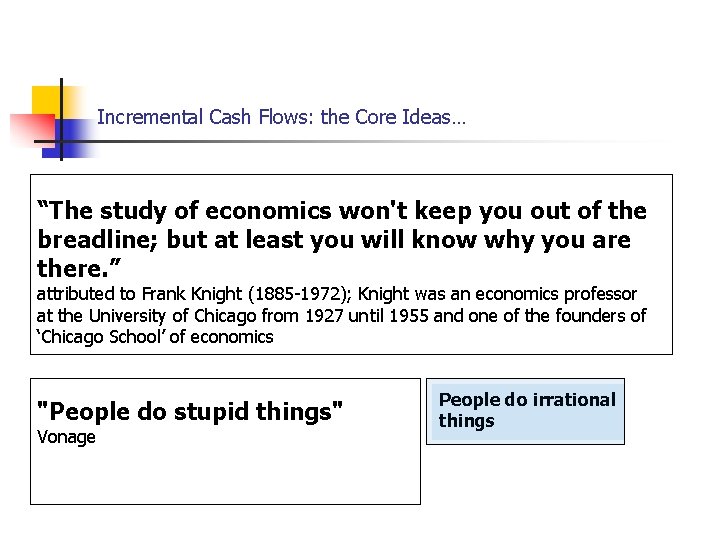 It is about more than just numbers…. Incremental Cash Flows: the Core Ideas… “The