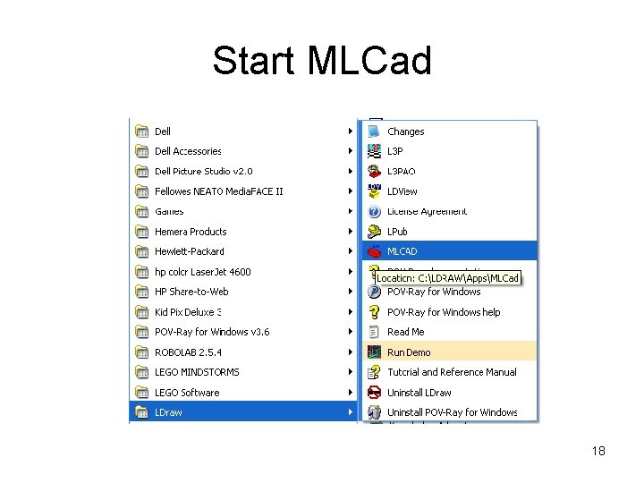 Start MLCad 18 