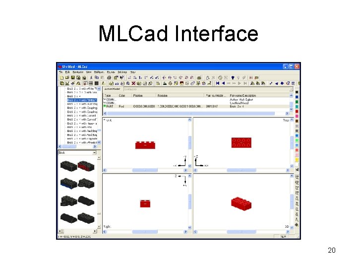 MLCad Interface 20 
