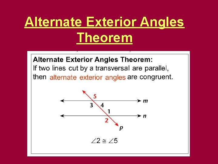 Alternate Exterior Angles Theorem 