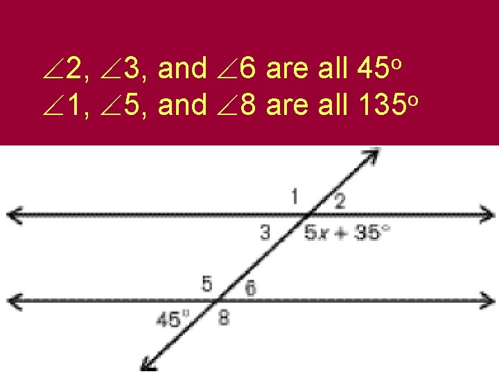  2, 3, and 6 are all 1, 5, and 8 are all 135