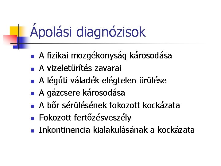 ápolási diagnózisok)