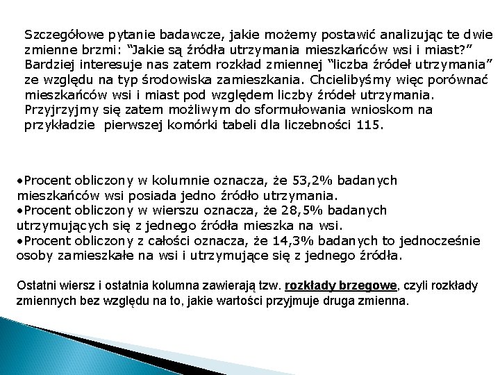 Szczegółowe pytanie badawcze, jakie możemy postawić analizując te dwie zmienne brzmi: “Jakie są źródła