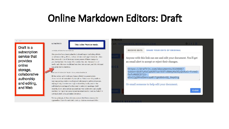 Online Markdown Editors: Draft 