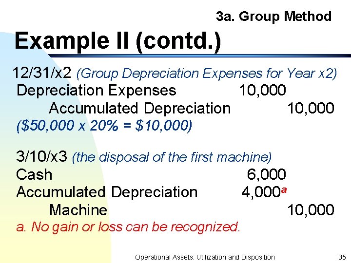 3 a. Group Method Example II (contd. ) 12/31/x 2 (Group Depreciation Expenses for