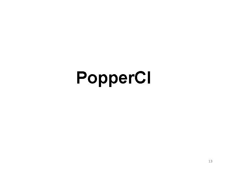 Popper. CI 13 