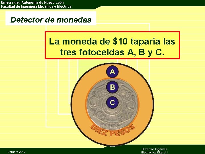 Universidad Autónoma de Nuevo León Facultad de Ingeniería Mecánica y Eléctrica Detector de monedas