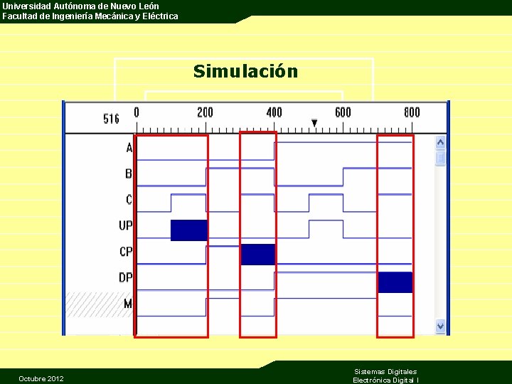 Universidad Autónoma de Nuevo León Facultad de Ingeniería Mecánica y Eléctrica Simulación Octubre 2012